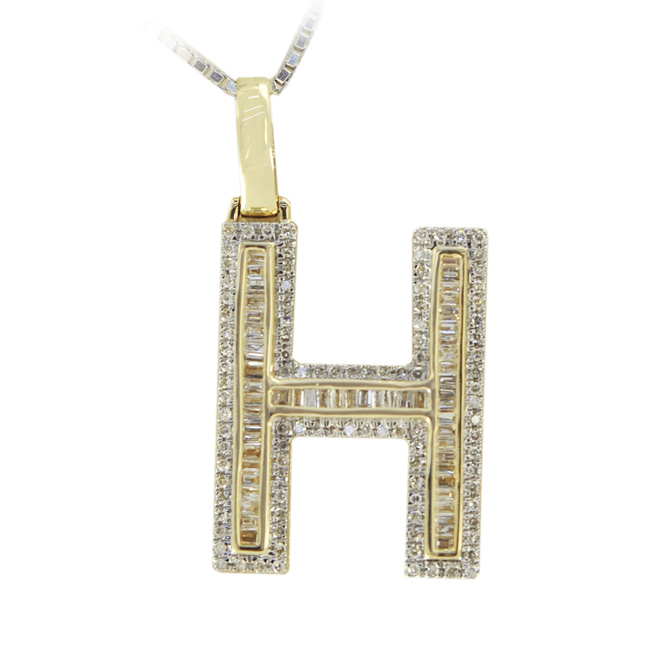 1JDP13179 - Diamond Letter H Pendant